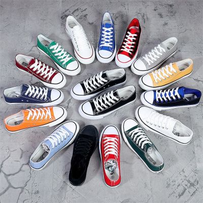 🏅 Classic canvas shoes mens shoes 2021 summer Korean style student flat shoes all-match couple solid color low top casual shoes