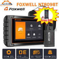 Foxwell เครื่องสแกน OBD2 NT809BT ผ่าน Bluetooth Car Full System Scan Diagnostic Active Tests &amp; Bi-Directional Control พร้อมน้ำมัน /Dpf/epb/sas/epb/srs/tpms/ctv/odo/turbo Reset เรียนรู้ใหม่เครื่องมือทดสอบรถยนต์ Vin อัตโนมัติ