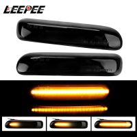 LEEPEE สัญญาณกระพริบเลี้ยวแบบไดนามิก2ชิ้น/เซ็ตไฟข้างไฟ LED แสดงสถานะสำหรับ BMW E46 3 Series รถลิมูซีนคูเป้คาบริโอเลต Tou