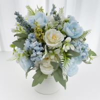 【hot】❈  Artificial Flowers Silk Cheap Faux New Years Wedding Decorations Vase Bridal Fake Bouquet Indoor