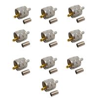 10Pcs Crimp UHF PL259 PL-259 Male Plug RF Coaxial Coax Connector for RG58 RG142 LMR195 LMR200 RG400 Cable