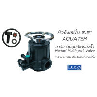 วาล์วควบคุมถังกรองน้ำ Manaul Multi-port Valve หัวถังเรซิ่น 2.5” AQUATEK วาล์วพวงมาลัย สำหรับสารกรองเรซิ่น