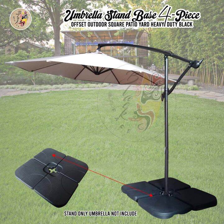 Blackface Umbrella Stand Base 4Piece Offset Outdoor Square Patio Yard