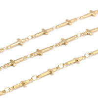 1 Meter 5mm width Stainless Steel Gold Cross Link Chain for Men Women Necklace Bracelet Anklet Making