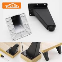 4pcs Adjustable Legs for Furniture Metal Black Aluminum Alloy Sofa Bed TV Cabinets Feet Height 8/9/10cm Sloping Legs for Table Furniture Protectors Re