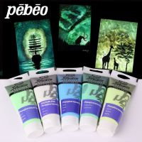 100ML Pebeo Acrylic Paint Glow In The Dark Glowing Paints Luminous Pigment Fluorescent Fiber Painting For Fabric Art Supplies