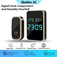 【LZ】 Outdoor Wireless Doorbell Self-powered Waterproof Digital Door Bell with Time Temperature   Humidity Display Security Protection