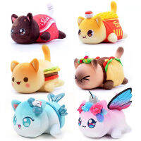 Aphmau Meow Memandu Plush Meememandu อาหารแมว Plushie Bunle Ahpmau French Fries Burger หมอนของเล่น Kawaii น่ารัก Plushy Cats ตุ๊กตา