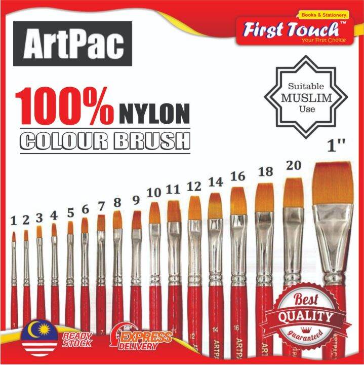 ARTPAC Nylon Brush Flat S448 120 Berus Warna Painting Brush Drawing Flat Shape Acrylic Oil