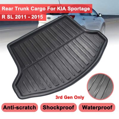 สำหรับ KIA Sportage R SL 2011 - 2015 Cargo Liner Boot ถาดด้านหลังฝาครอบ Matt Mat พรม Kick Pad โคลนลื่น Anti ฝุ่น