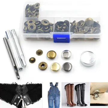 10 Sets of Heavy Duty Snap Buttons, Metal Snaps, Retro Style Metal Buttons,  Metal Clasps for Bags, Jackets, Snap Button Setting Tool 