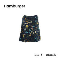 Hamburger เสื้อเกาะอกสองชั้นลายดอกสีกรม A010-7