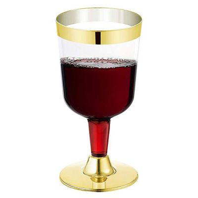 [HOT QIKXGSGHWHG 537] 6ชิ้นทิ้งแก้วไวน์แดง G Oblet พลาสติกแชมเปญขลุ่ยแว่นตาค๊อกเทล G Oblet อุปกรณ์งานแต่งงานบาร์เครื่องดื่มถ้วย