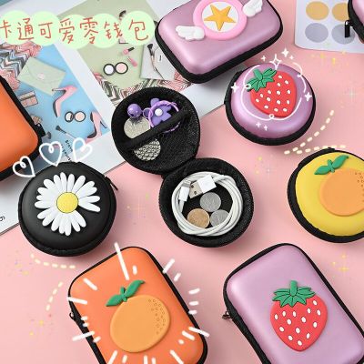 Cartoon Cable Winder Earphone Case Bags Headset Earbuds Key Coin Hard Holder Box Carrying Hard Hold Case Memory Card Ear Pads Wireless Earbud Cases