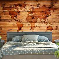 Wood Grain World Map Tapestry Bohemian Mandala Wall Hanging Beach Throw Wall Rug Blanket Camping Tent Travel Mattres Tablecloth