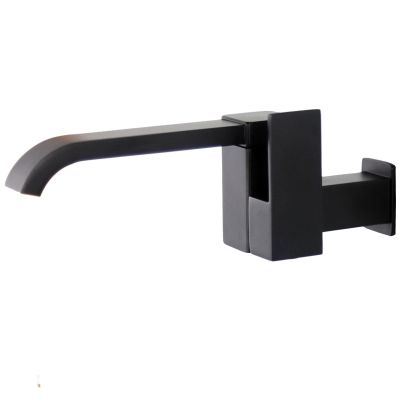 2X Bathroom Basin Faucet Wall Mounted Cold Water Faucet Bathtub Waterfall Spout Vessel Sink Faucet Mop Pool Tap -Black
