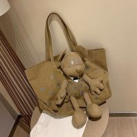 Womens Bag 2020 Trendy Large Capacity Canvas Bag One-Shoulder Portable Cartoon Bear Casual Fashion Big Bag