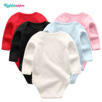 Kiddiezoom สีทึบทารกแรกเกิดเสื้อผ้าเด็กชายหญิงแขนยาว Onesies ชุดคลุมเด็กทารก Bodysuits 100% Cotton 0-12เดือน