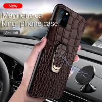 【Great. Cell phone case】แม่เหล็กยึดแหวนกรณีผู้ถือสำหรับ iPhone 14 13 12 11 Pro Max Mini X XS XR 7 8 6วินาทีบวกหนังแท้บางเฉียบปกป้องปก