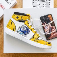 Fashion Men Sepatu Sneakers Shoes Anime Luffy Design High Top Trafalgar D Water Law