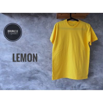 MiinShop เสื้อผู้ชาย เสื้อผ้าผู้ชายเท่ๆ ออกใบกำกับภาษีได้ - เสื้อยืดสีพื้น Lemon (สีเหลือง) **ไม่มีการเย็บตะเข็บข้างตัวเสื้อ** เสื้อผู้ชายสไตร์เกาหลี