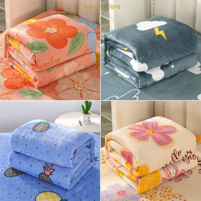 ผ้าคลุมเตียงผ้าสักหลาดเนื้อนุ่มขนาด180/200ซม. ลายการ์ตูนผ้าห่มแบบบางสองชั้นแบบผ้าห่มสำหรับเด็กเดียวสำหรับฤดูร้อน