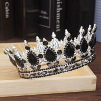 Vintage Crystal Tiaras and Crowns Queen King Bridal Pageant Diadem Women Men Headpiece Wedding Bride Hair Jewelry Accessories