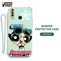 VRQR Powerpuffy เคสโทรศัพท์สำหรับหญิงสาวน่ารักสำหรับ Vivo Z1 Pro Z5X Y19 U3 1915 1951 1918ซูเปอร์เกิร์ลกรอบนุ่มบางพิเศษ (รวมฟรีสายคล้อง)