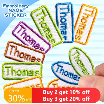 hot！【DT】✼✇  Custom Thermal Embroidery Iron Name Tag Sticker Personalized Washable Sewing Clothing Children Stickers Babysuit Labels