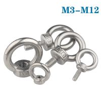 1-5Pcs M3 M4 M5 M6 M8 M10 M12 304 Stainless steel Lifting Eye Nuts/ Screw Ring Eyebolt Ring Hooking Nut Screws Nails Screws Fasteners