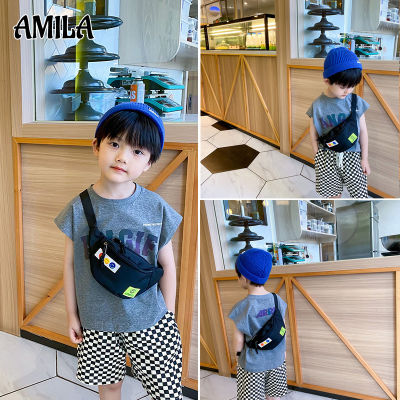 AMILA กระเป๋าสะพายข้าง เด็กผู้ชาย กระเป๋าสะพายข้าง เกาหลี แบบสบาย ๆ และน่ารัก กระเป๋าคาดเอว เป้อุ้มเด็ก