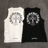 Chrome Hearts1✻▲ ฤดูร้อนอินเทรนด์สันสกฤตฤดูร้อนขนาดใหญ่ยาวเสื้อกั๊กพิมพ์ผ้าฝ้ายแท้สไตล์เดียวกันสำหรับผู้ชายและผู้หญิง