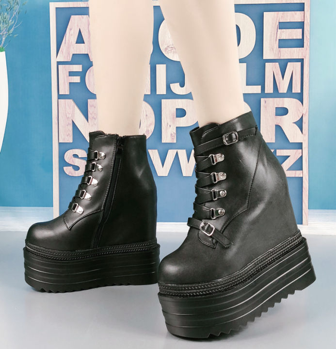 2019-autumn-and-winter-new-14-cm-super-high-heeled-waterproof-platform-womens-single-shoes-thick-soled-lace-up-boots