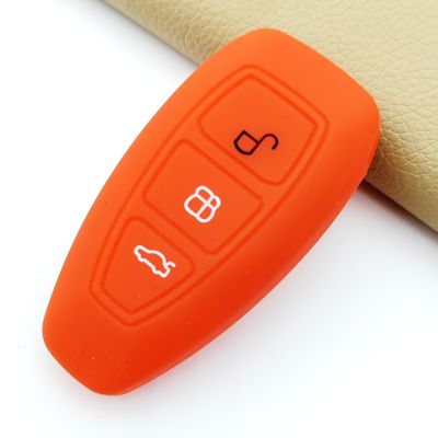 dvvbgfrdt 3 Buttons Silicone Car Key Case For Ford Mondeo Focus Fiesta Kuga C-Max S-Max MK3 Keys Cover Protection Shell Holder Accessories