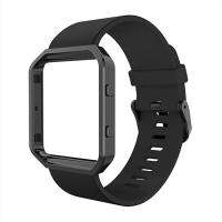 【lz】▣✵  Smartwatch Esporte Fitness Silicone Pulso Preto Banda   Substituição Quadro para Fitbit Blaze