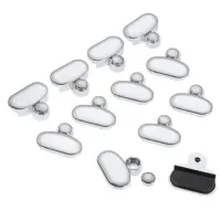 DRELD 12x Glass Clamp Alloy Glass Clip Shelf Support Bracket Holder Advertising Plate Glass Clamp Bathroom Mirror Fixed Fitting