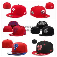 ✙ Closed cap national team baseball cap Phillies mens and womens embroidery flat brim cap non-adjustable handsome size hat