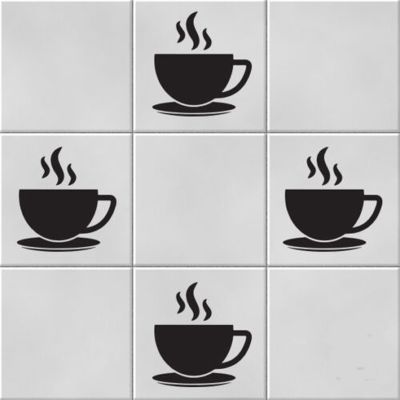 [24 Home Accessories] ถ้วยกาแฟไวนิลสติ๊กเกอร์ติดผนังกระเบื้อง Decals Transfers สติ๊กเกอร์ตกแต่งห้องครัว Coffee House Decor สติกเกอร์หลายสี Choose