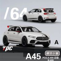 XT รุ่น1:64 A45สีขาวมุกลายทางสีดำรถรุ่น Diccast