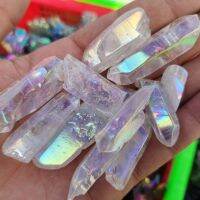 Angel Aura ควอตซ์อัญมณีธรรมชาติคริสตัล helabuang Wand reiki Energy handmade