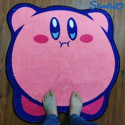60/80Cm Kirbys Kawaii Pink Carpet Game Peripheral Mat Rugs Bathroom Childrens Room Decor Mat Home Non-Slip Doormat For Girls