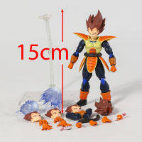 อนิเมะดราก้อนบอล Z SHF Vegeta Busana Perang PVC ตุ๊กตาขยับแขนขาได้ของเล่นไม่มีกล่อง