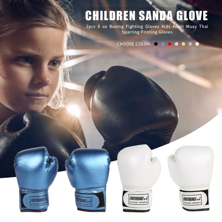 2pcs-boxing-training-fighting-gloves-pu-leather-kids-breathable-muay-thai-sparring-punching-karate-kickboxing-professional-glove