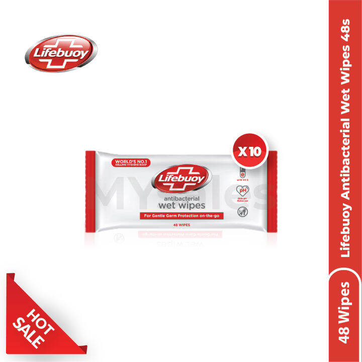 10x Lifebuoy Antibacterial wet wipes (48 wipes/pack) Lazada