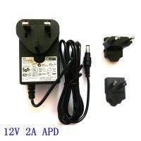 อะแดปเตอร์12V2A APD แบบเอเชีย WA-24E12ปลั๊กสหรัฐฯยุโรปสหราชอาณาจักรแหล่งจ่ายไฟหน้าจอฮาร์ดดิสก์