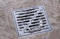 15cm X 15cm SUS304 Stainless Steel Shower Floor Drain with Removable Cover Brushed Finish bathroom drainer DR059 Traps Drains