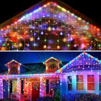 Christmas Decoration Lights Outdoor 20m 864 LED Street Garlands Icicle Lights Outdoor Waterproof Curtain Fairy String Light