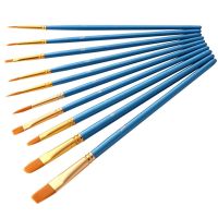 dfh♛┇  10 Pcs 1 Set Paint Watercolor Handle Painting Brushes Supplies Stationery