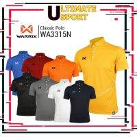 Warrix เสื้อโปโลวาริกซ์ วอริกซ์ รุ่น Classic Polo สีล้วน ใส่ทำงาน ใส่สบาย ไม่ต้องรีด รหัส WA3315 WA-3315 WA3315N PLAN15 สีแดง/ขาว/เทา/ดำ/กรมท่า/ส้ม/น้ำเงิน/ทอง