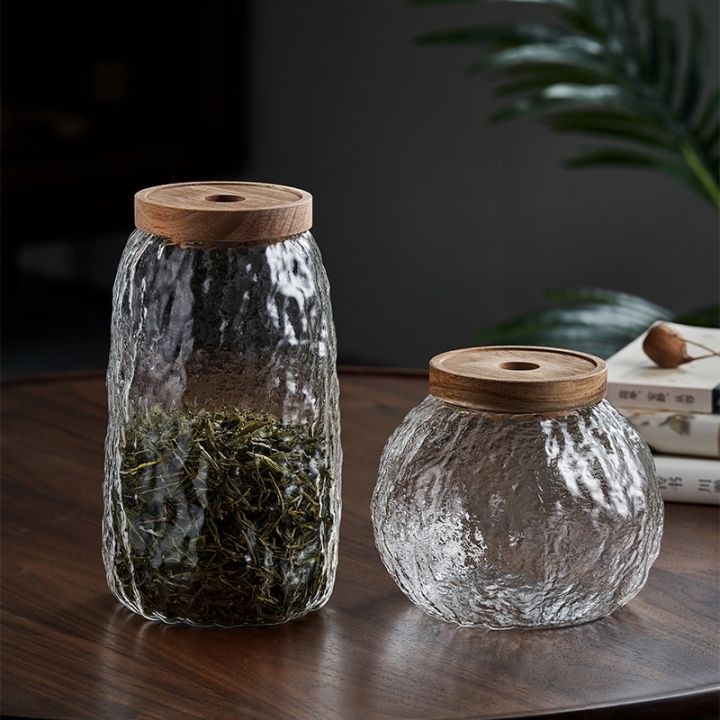 gianxi-retro-glass-airtight-canister-kitchen-storage-bottles-jar-wood-lid-sealed-food-container-tea-coffee-beans-grains-candy